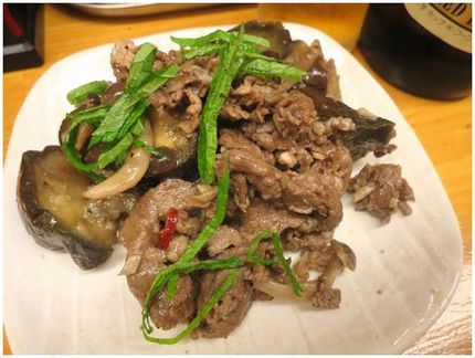茄子と牛肉のオイスターソース炒...