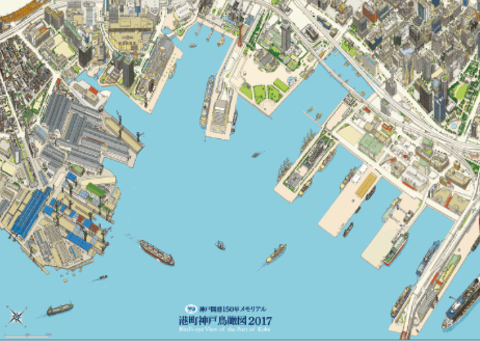 ＜　中央上部が、赤いポートタワ...