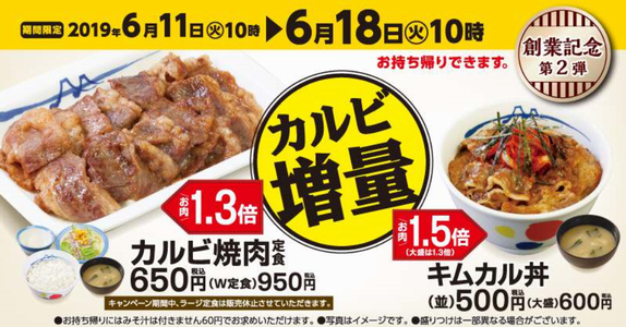「創業記念第２弾カルビ増量キャ...