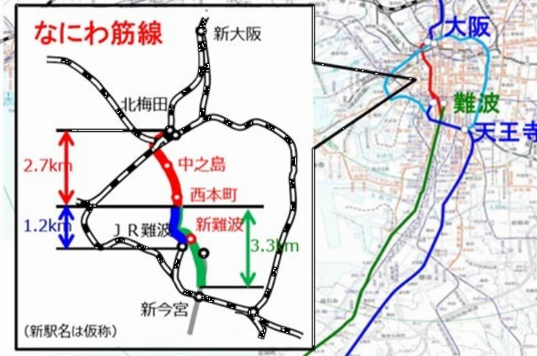 ＜　大阪市中心部を南北に縦貫す...