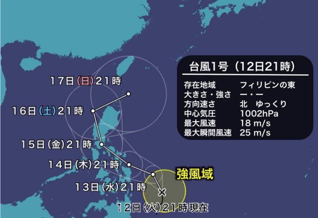 「台風１号」発生＠気象庁