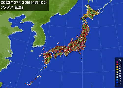 「猛暑日」の記録（７月３０日）