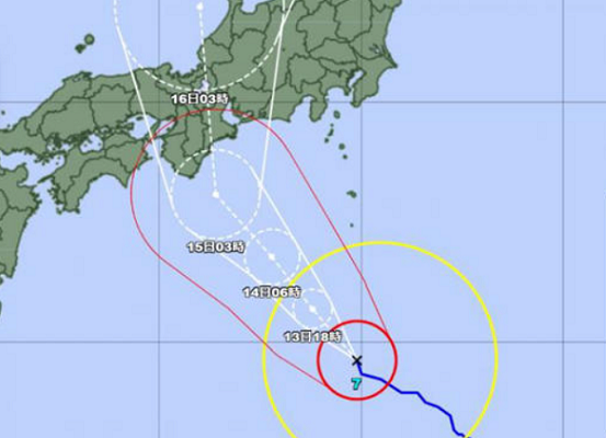 【台風７号の予想経路図：２０２...