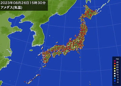 「猛暑日」の記録（８月２６日）