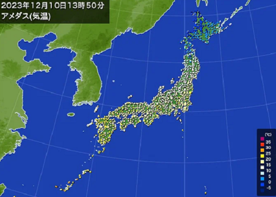 全国３２地点で１２月の最高気温...