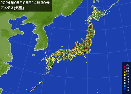 「真夏日」の記録（５月５日）