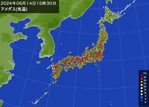 「猛暑日」の記録（６月１４日）