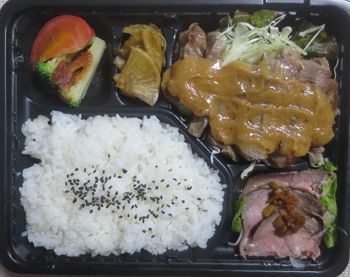 甘辛味噌栗豚弁当＠原価ステーキ...