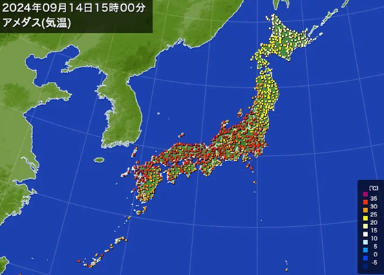「猛暑日」の記録（９月１４日）