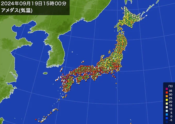 「猛暑日」の記録（９月１９日）