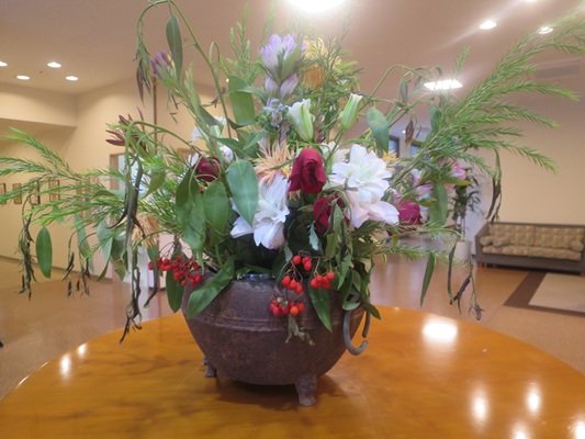 ＜生け花＞（３８０）花器【茶釜...