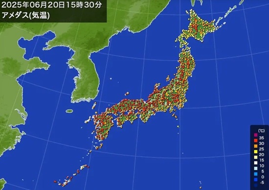 「猛暑日」の記録（６月２０日市