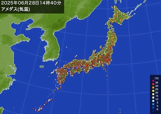 「猛暑日」の記録（６月２８日）
