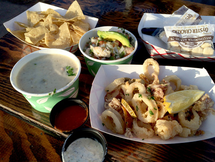 Calamari, Clam Chowder, Ceviche