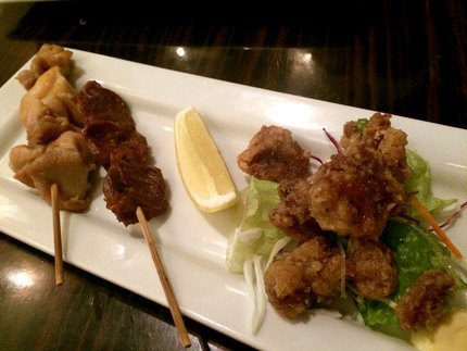 焼き鳥（もも肉・ハツ）と砂肝の...