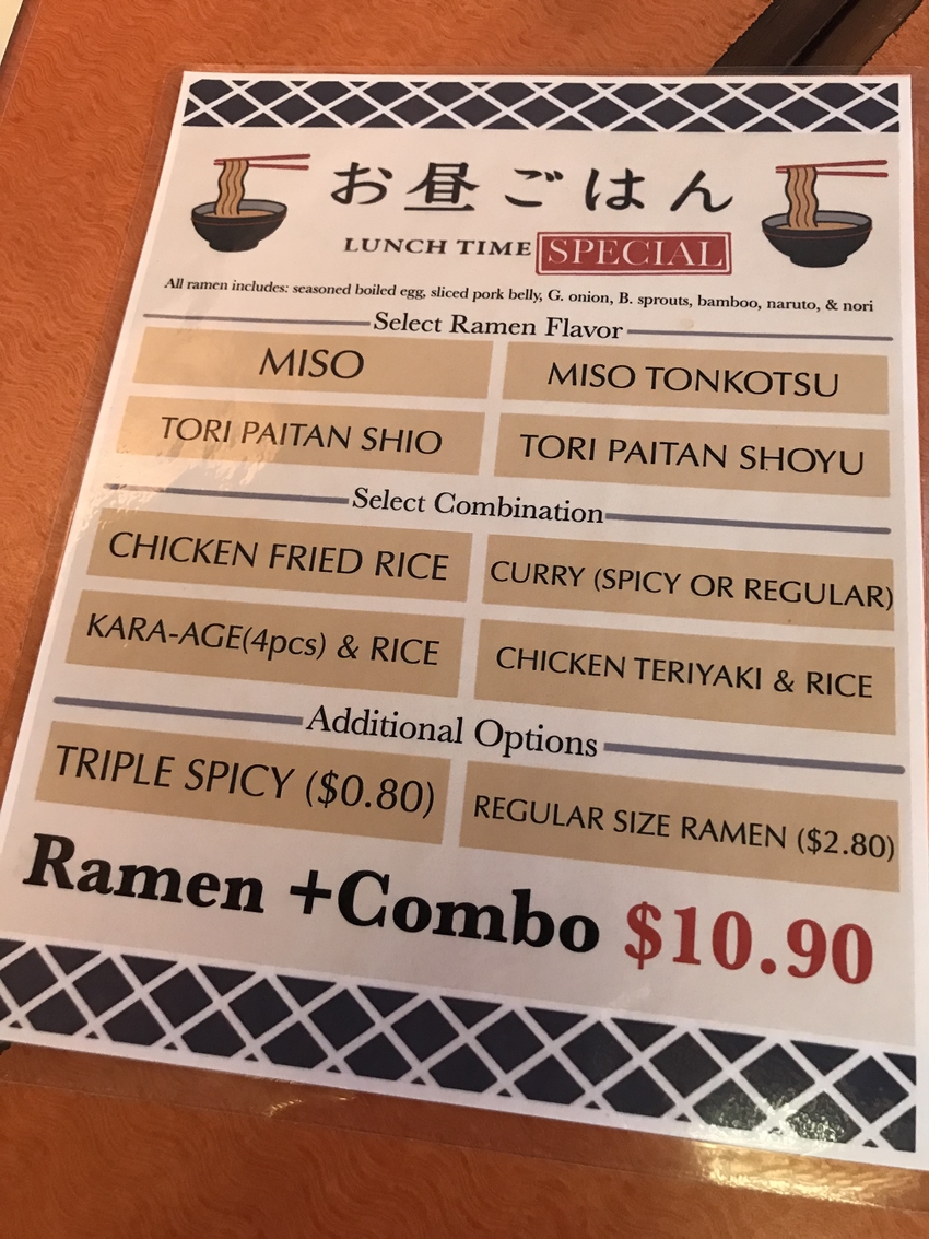ランチスペシャルメニュー 4種...