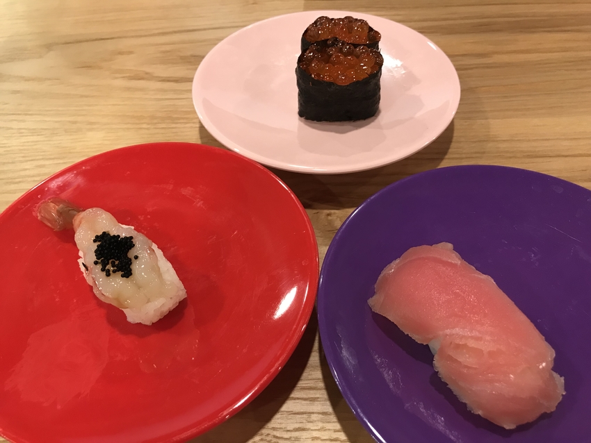 甘えび、いくら、まぐろ