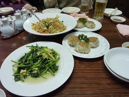 五目焼きそばと湯葉青菜炒め
