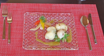 アナゴのベニエ　わさび風味のド...