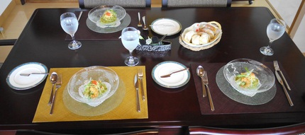 大葉の冷製パスタ　海老のフリッ...