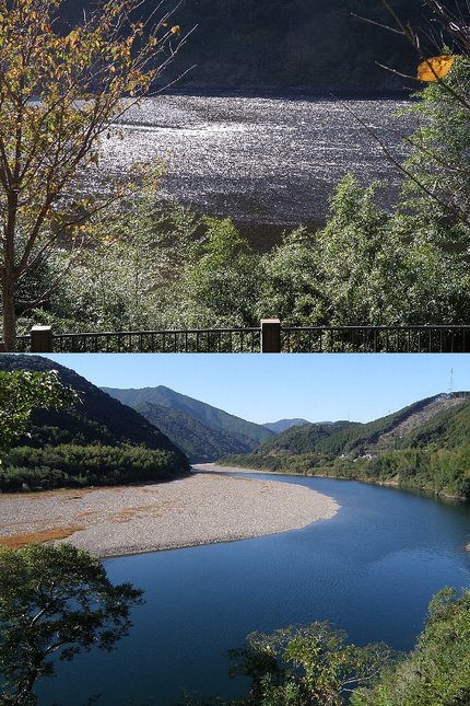 四万十川の秋の風景