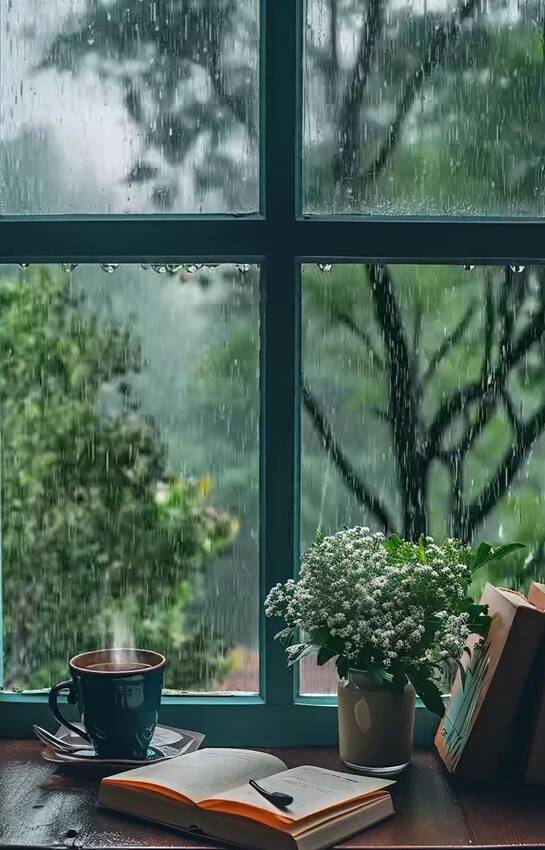 窓辺の風景シリーズ⑦雨の日の窓...
