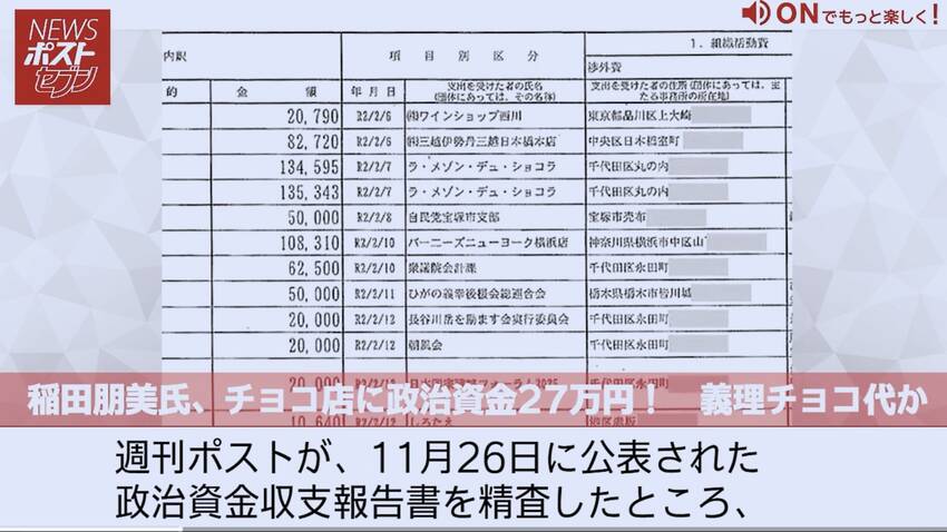 稲田朋美・元防衛相、政治資金約...