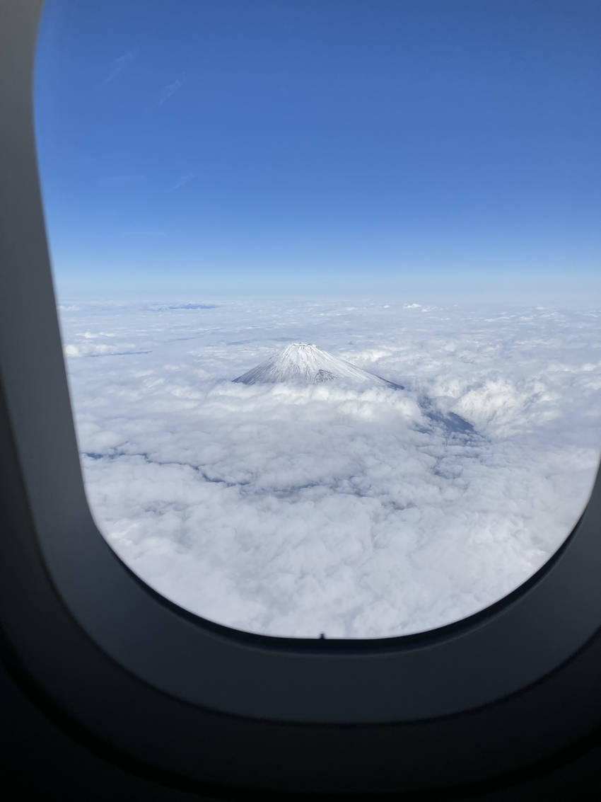 帰国時に見えた富士山