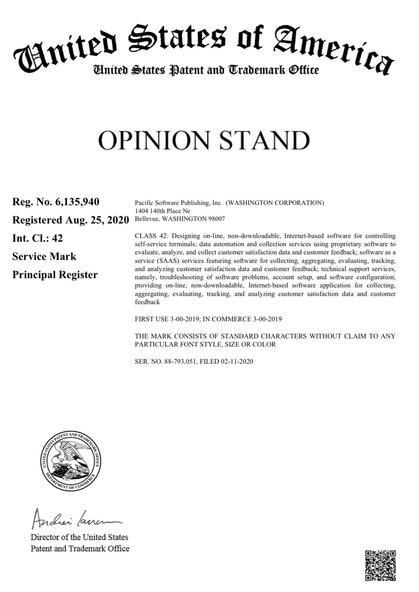 Opinion Stand Name Trademark