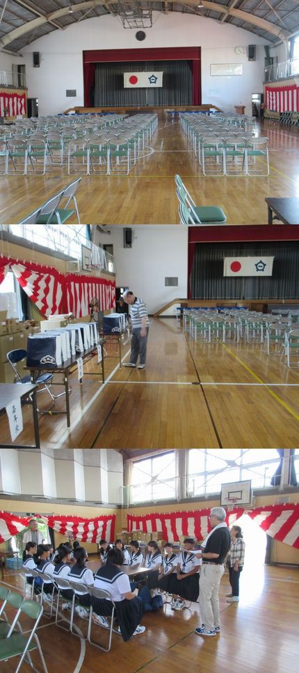21日の敬老会会場準備完了