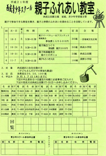 親子ふれあい教室（公民館事業）