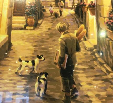 ランチレストランの壁の絵