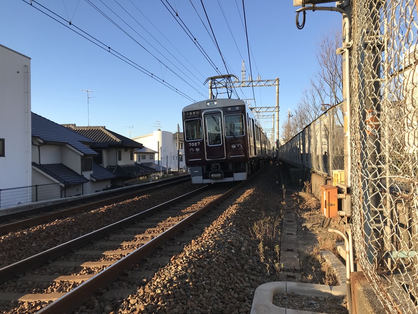 今朝の阪急電車