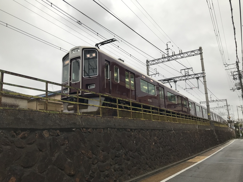今朝の阪急電車