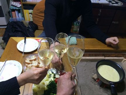 まずはでヴーヴ・クリコ乾杯　