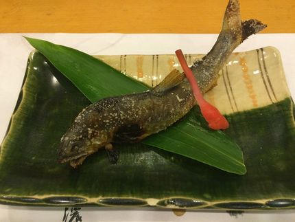 懐石ででた鮎の塩焼き