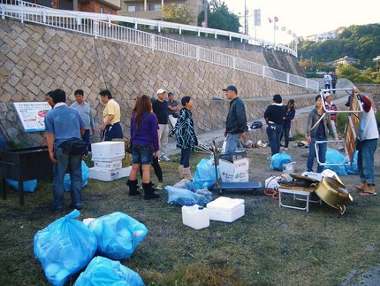 住吉川で大ＢＢＱ大会！　　片付...