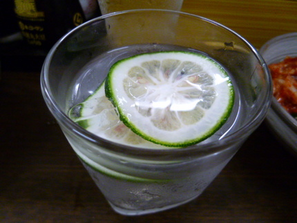 「カボ酎ロック」　大分産カボス...