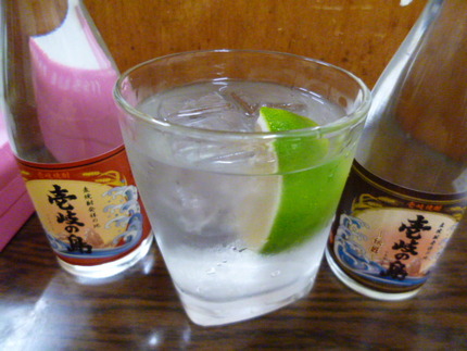 『かぼす焼酎ロック 』　壱岐の...