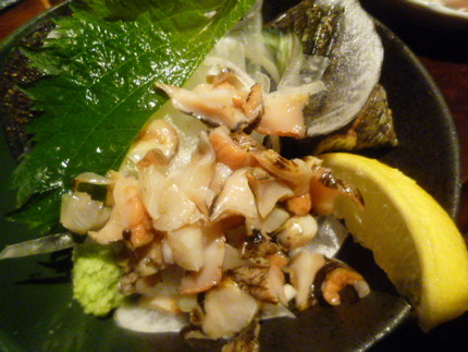 「淡路物　活サザエ造り」