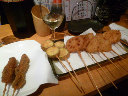 串カツでシャンパン！