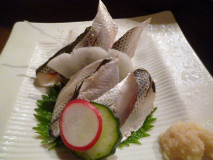 「コノシロの酢〆・２８０円」　