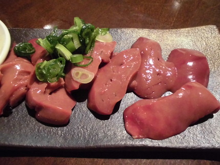 朝引き淡路鶏肝刺し！
