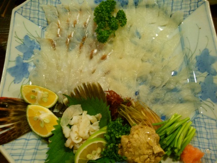 コチとカワハギの薄造り！