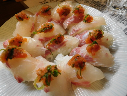 天然石鯛の握り寿司！