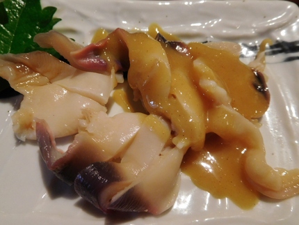 『北寄貝酢味噌』