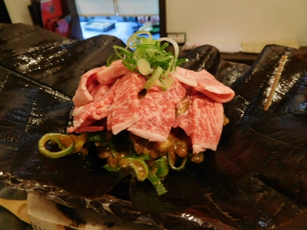 ⑩飛騨牛の朴葉味噌！