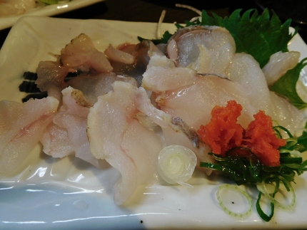 珍！活アンコウの刺身！