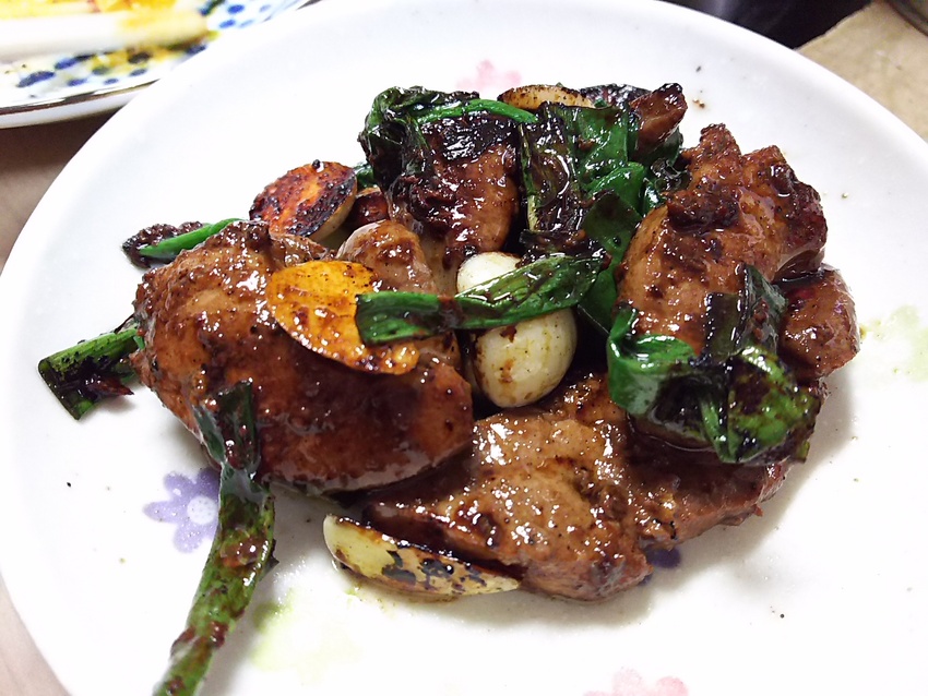 鶏肝のニンニク焼き！