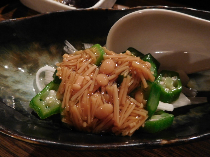 長芋となめたけの酢の物！